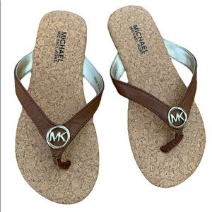 Michael Kors kids flip flops girls sandals Demi Macie Sandals Brown 12